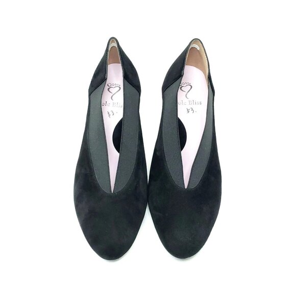 Sole Bliss Mercy Black Suede Comfort Heels Wide Fit Bunion Friendly EU 40 US 10 - Picture 4 of 11